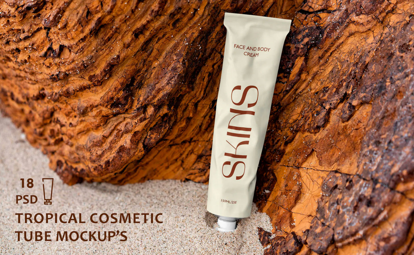 Tropical Cosmetic Tube Mockups - 18 PSD files