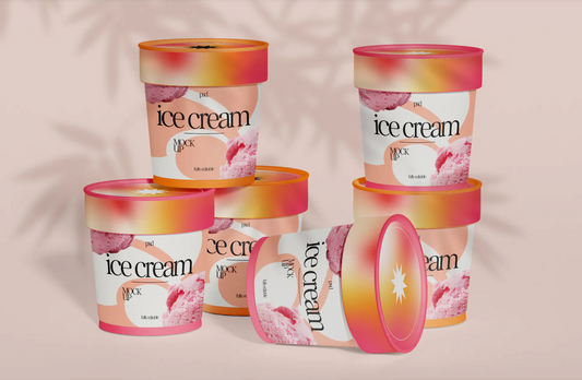 Ice Cream Jars Packaging Mockup